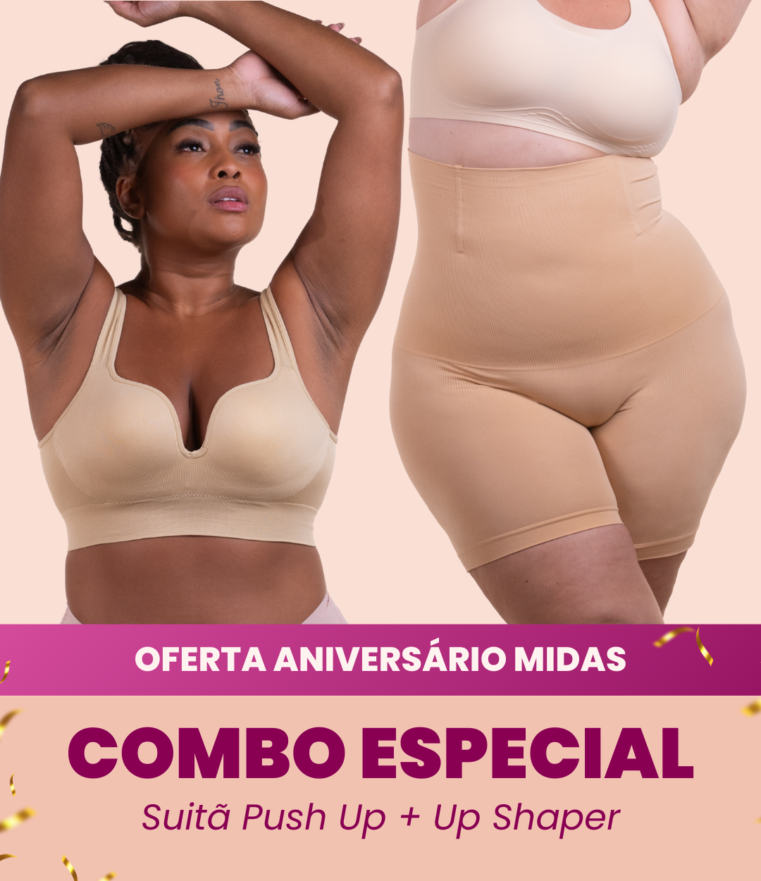 Sutiã Push Up + Bermuda Up Shaper - Combo Irresistível