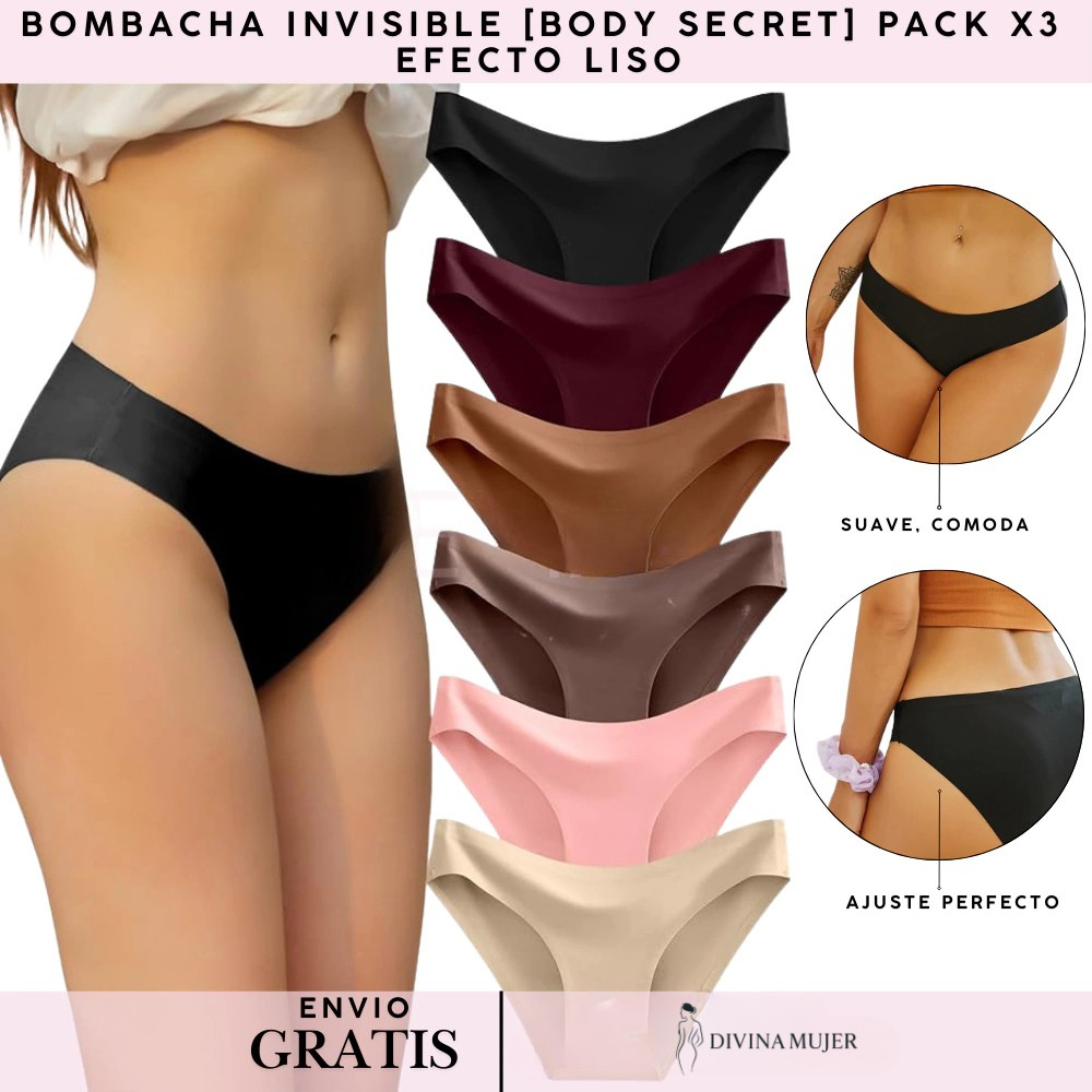 Bombacha invisible [BODY SECRET] PACK X3 | Efecto liso